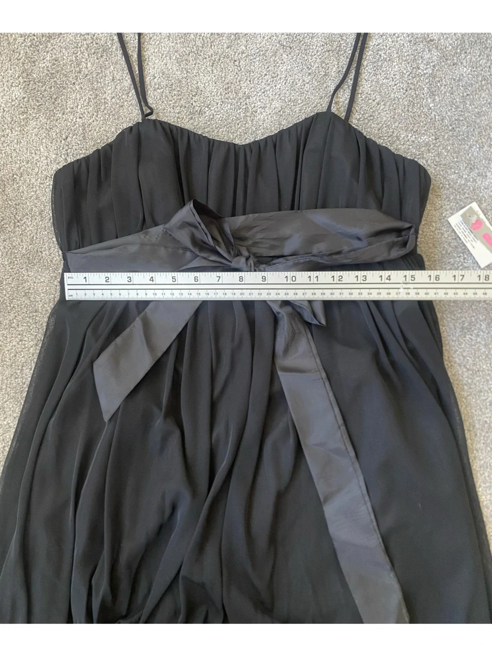 Blush Black Strapless Mini Skirt with Satin Tie
